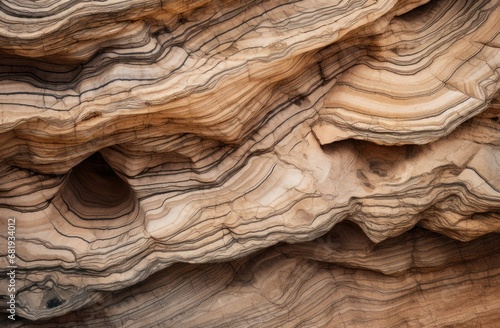 Detailed stratified rock layers, ideal for geological studies, natural history content, or rustic design elements.