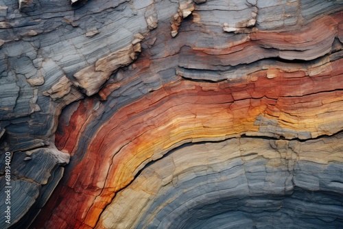 Colorful abstract resembling mineral layers, perfect for geology-related content or vibrant artistic compositions. photo