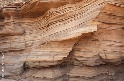 Detailed stratified rock layers, ideal for geological studies, natural history content, or rustic design elements. photo