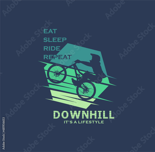 DOWNHILL JUST RIDE,TYPOGRAPHY DESIGN T-SHIRT PRINT