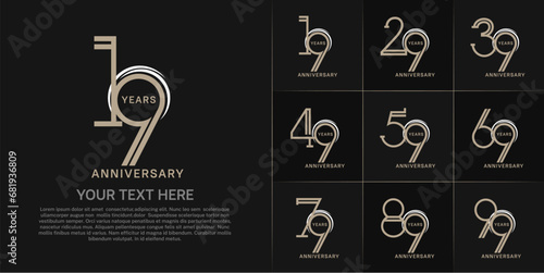 Obraz na plátně set of anniversary logotype brown color for special celebration event