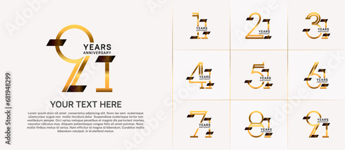 set of anniversary logotype gold color with black glitter for special celebration event © CRIMSONRED