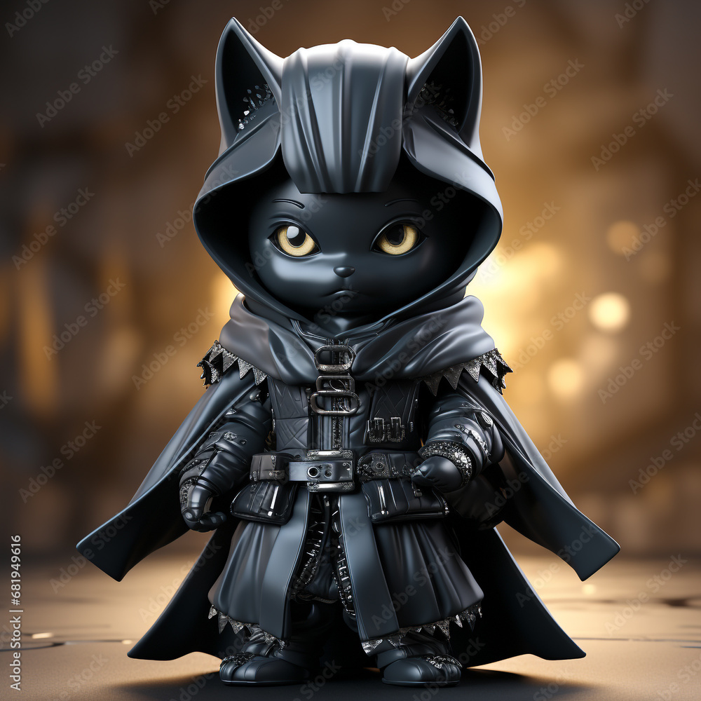 Naklejka premium 3d ninja cute