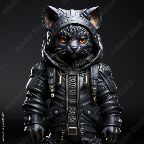 3d panther wearing clothes