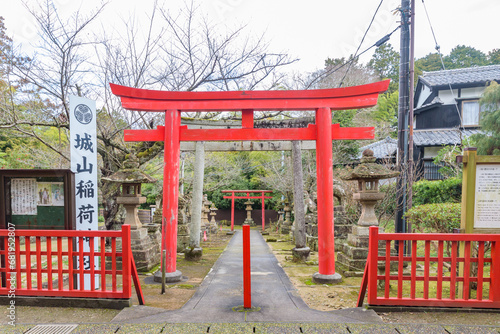 Torii gate in the Shimane Castle  Matsue City  Shimane Prefecture  Japan.