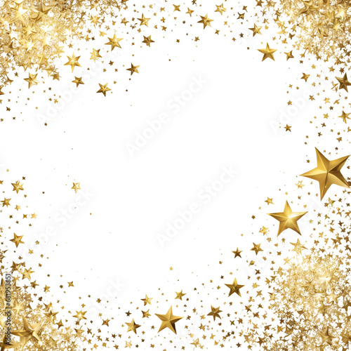 Gold sparkle splatter border. random luxury sparkling isolated on transparent background. 