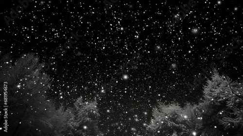 snow falling video on black background