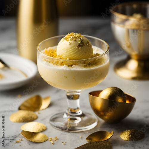 Champagne Sorbet with Edible Gold