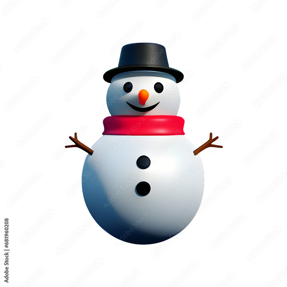 Red snowman, 3D