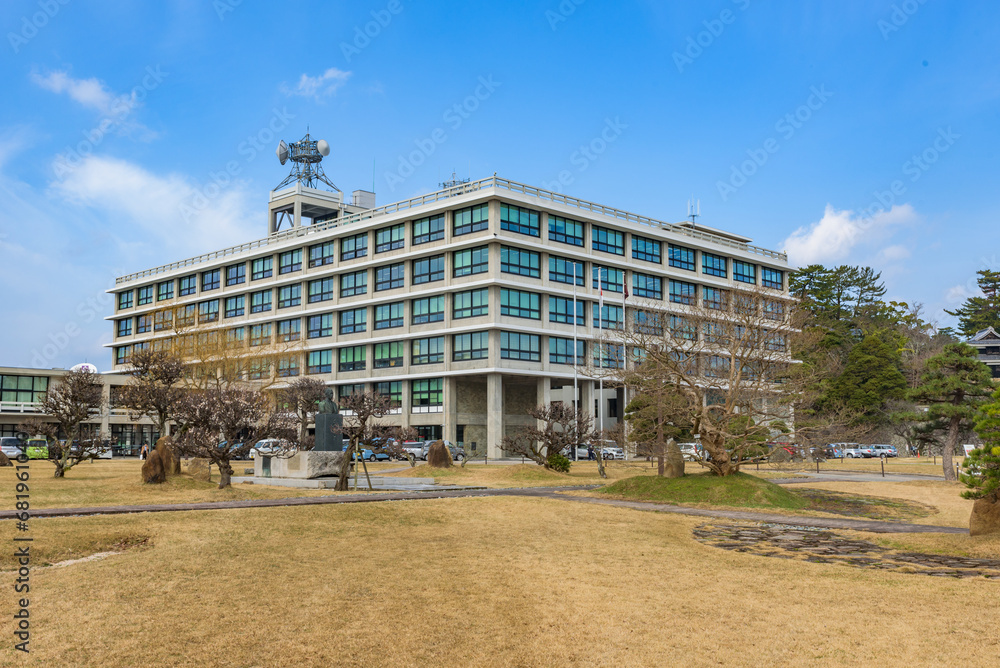 Shimane Prefectural Government Main Building in Matsue City, Shimane Prefecture, Japan.