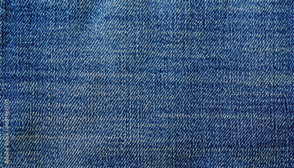 Naklejka premium Denim blue jeans fabric texture. Raw blue denim background. Classic blue Denim jeans cloth detail