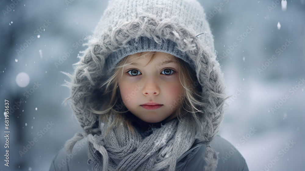 kid wearing winter wear in winter time kid wearing winter wear in winter time