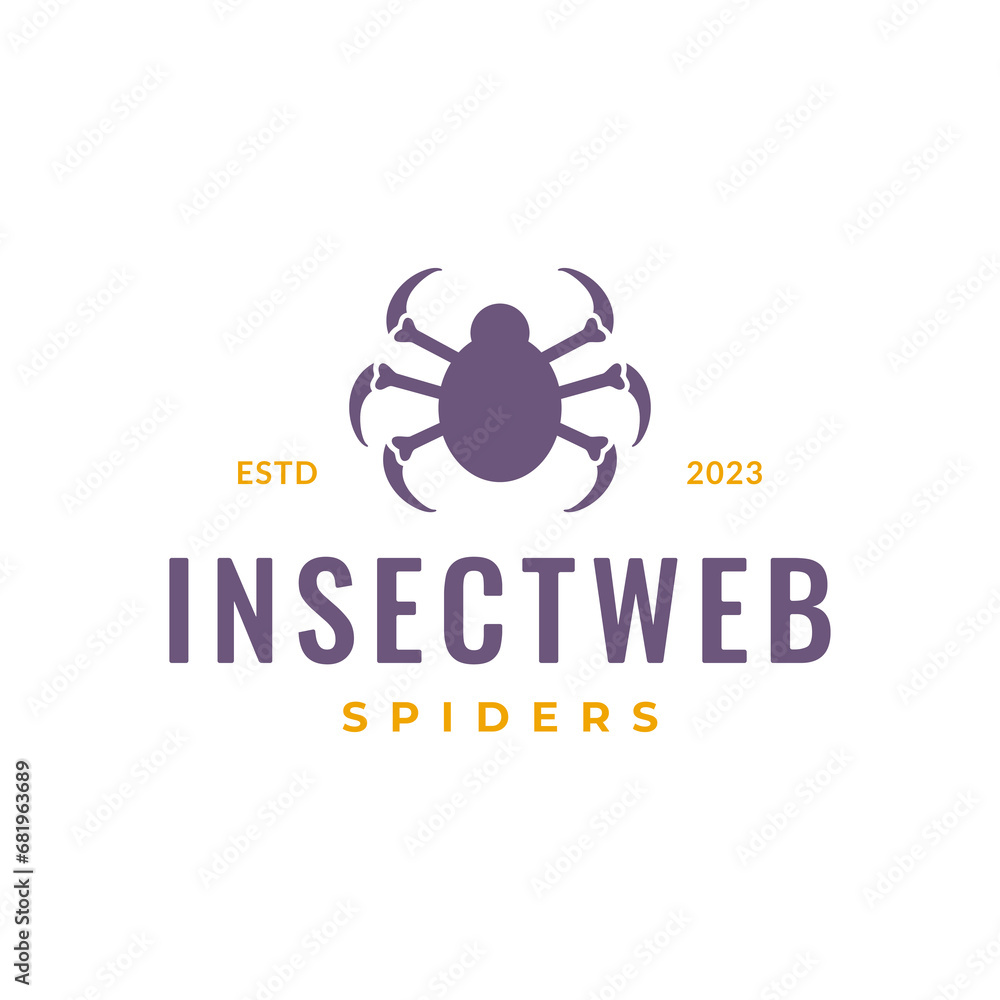 house spider simple flat minimal clean colored logo design vector illustration house spider simple flat minimal clean colored logo design vector illustration