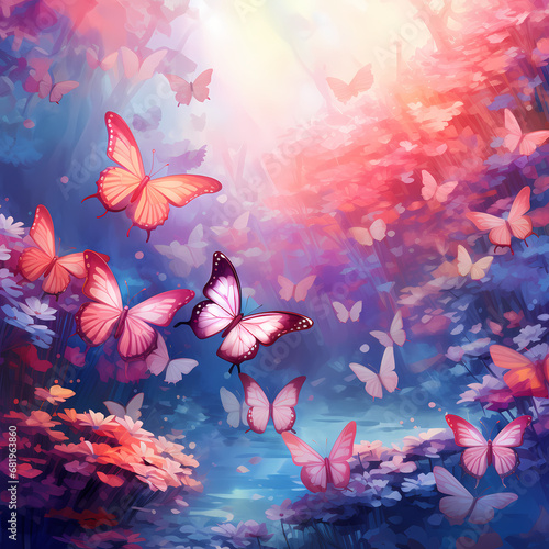 a soft gradient featuring a haven for butterflies © Cao