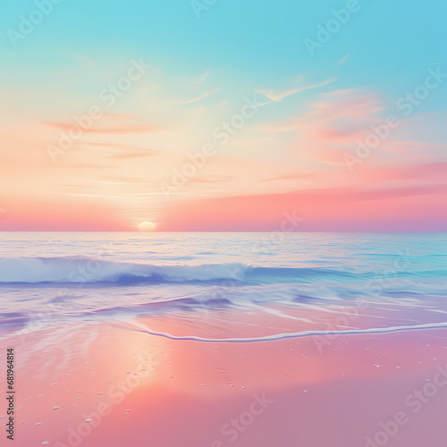 a soft gradient capturing the colors of a sunrise along the coast