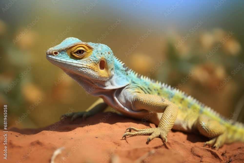 Fototapeta premium Lizard in Africa. Wildlife scene from nature. Animal in the habitat.