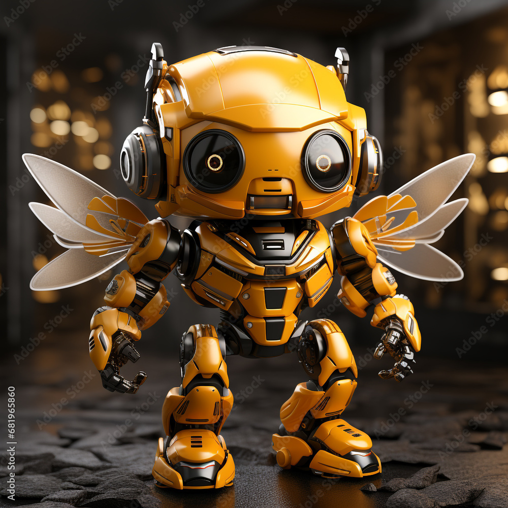 3d Robot cartoon bee 