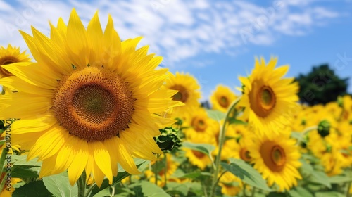 heart of the Korean park, amidst a sea of vibrant greenery, the majestic sunflowers danced joyfully, their sun kissed petals gleaming like rays of sunlight. The sight of these captivating yellow