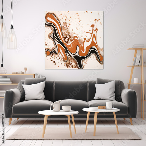 Living Room with Abstract Paintings