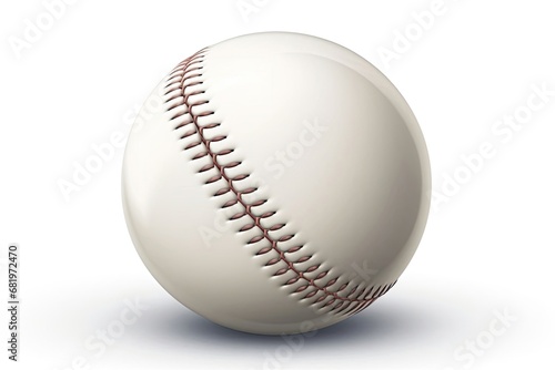 Illustrated Baseball Background with a White Baseball Ball and Red Generative AI