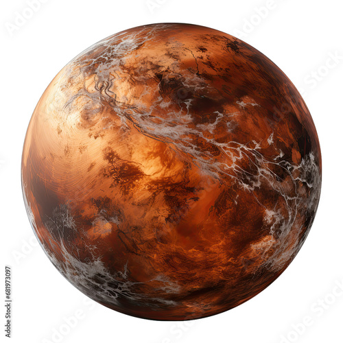 Bronze Brown Planet Isolated on Transparent or White Background  PNG