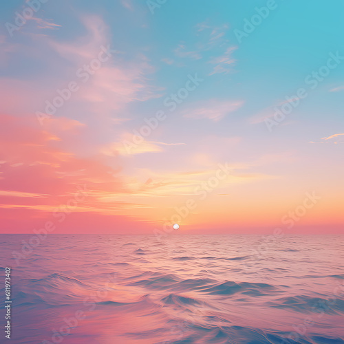 the serene colors of an ocean sunset 