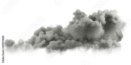 Cut-out storm clouds weather flowing isolated backgrounds 3d rendering png photo