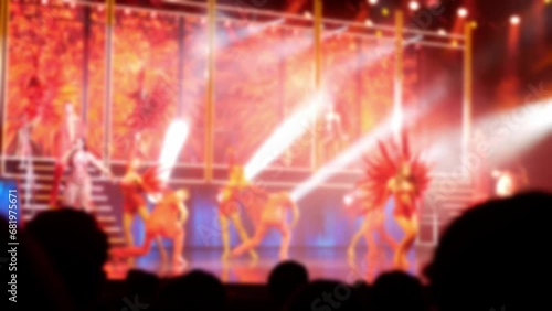 broadway stage show in Royal Theatre on Royal Caribbean, Spectrum of the Seas Cruise Ship in night time, complimentary entertainment onboard cruise ship holiday vacation