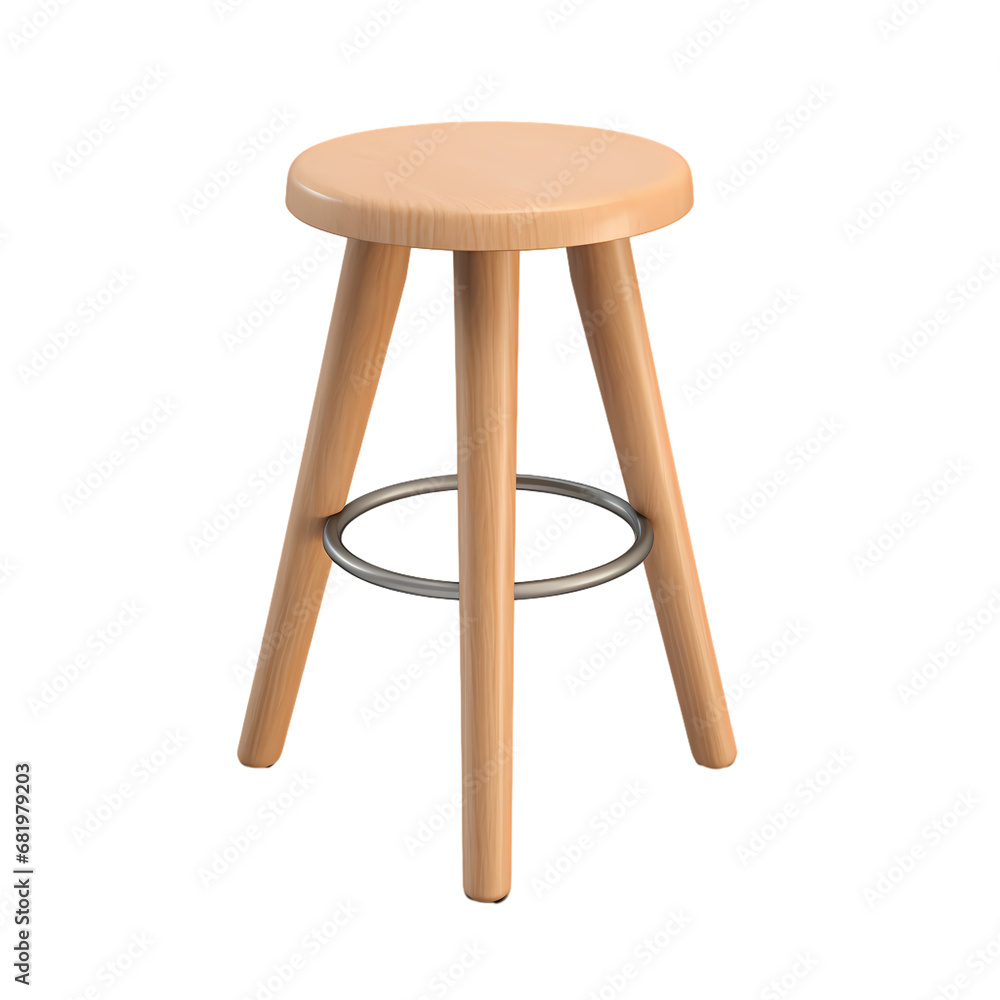 Stool on transparent background, white background, isolated, chair illustration Stool on transparent background, white background, isolated, chair illustration