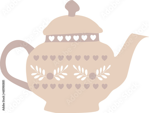 vintage teapot and cup of tea photo