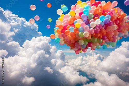 Spectacular Multicolored Hot Air Balloons Floating Serenely Amidst the Gorgeous Skyline