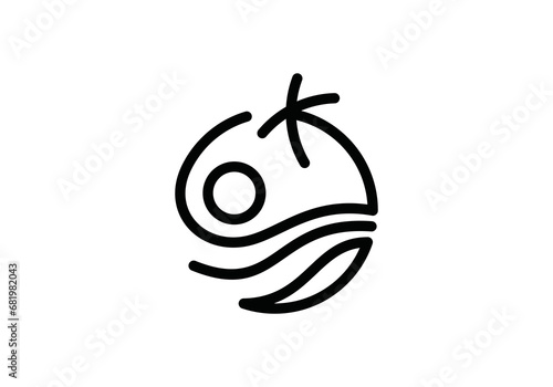 palm with oasis logo design vector illustration