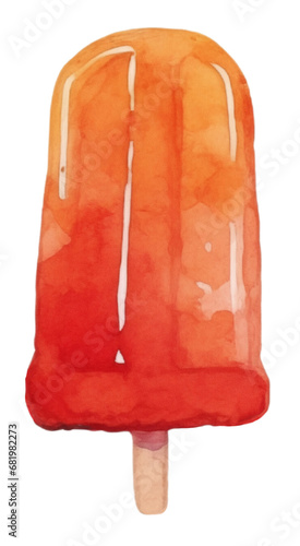 red popsicle is a watercolor illustrations