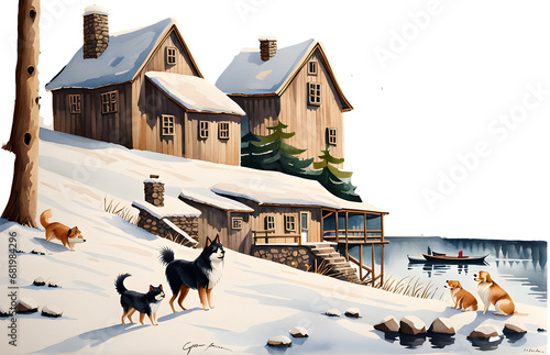  a-snowy-mountain-village photo