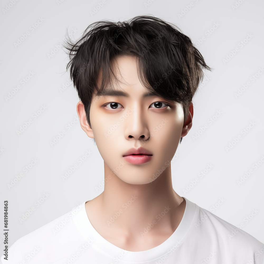 Portrait of a handsome young Korean man on white background Portrait of a handsome young Korean man on white background