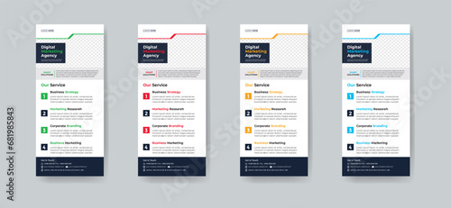 Modern creative corporate business dl flyer or rack card layout concept background flyer brochure cover template for grow up your business to the next level