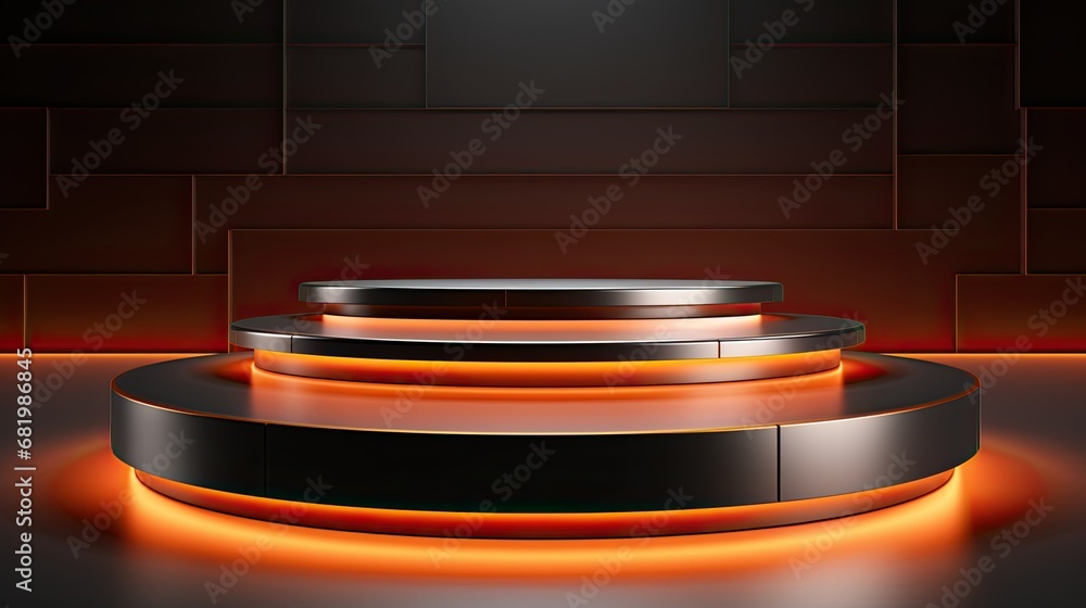 3D Render of Round Stage Platforms for Product Showcase - obrazy, fototapety, plakaty 