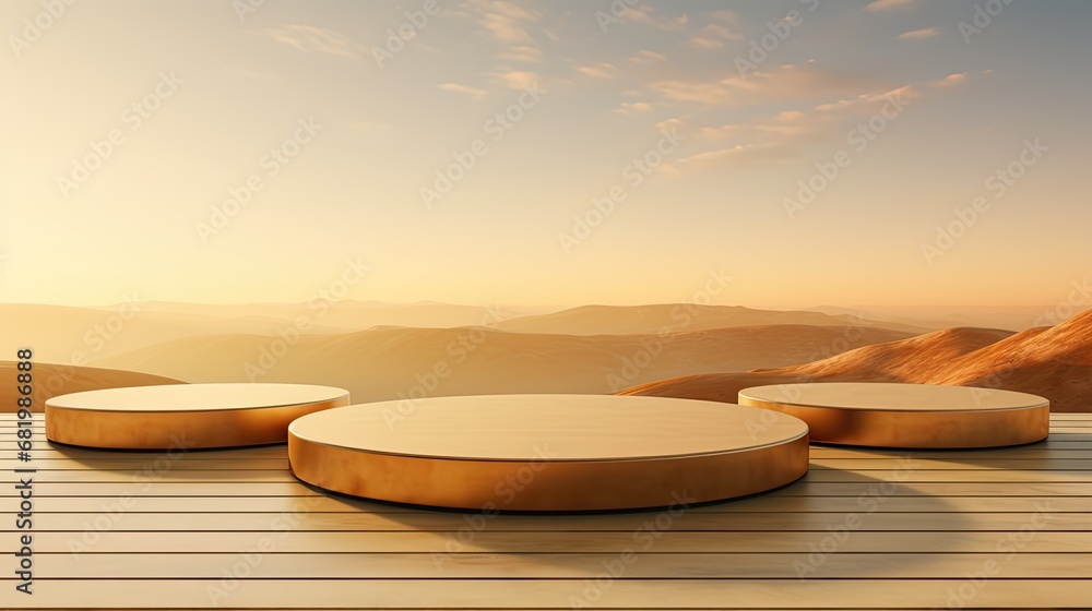 Three_golden_platforms_set_against_a_gradient_background Three_golden_platforms_set_against_a_gradient_background