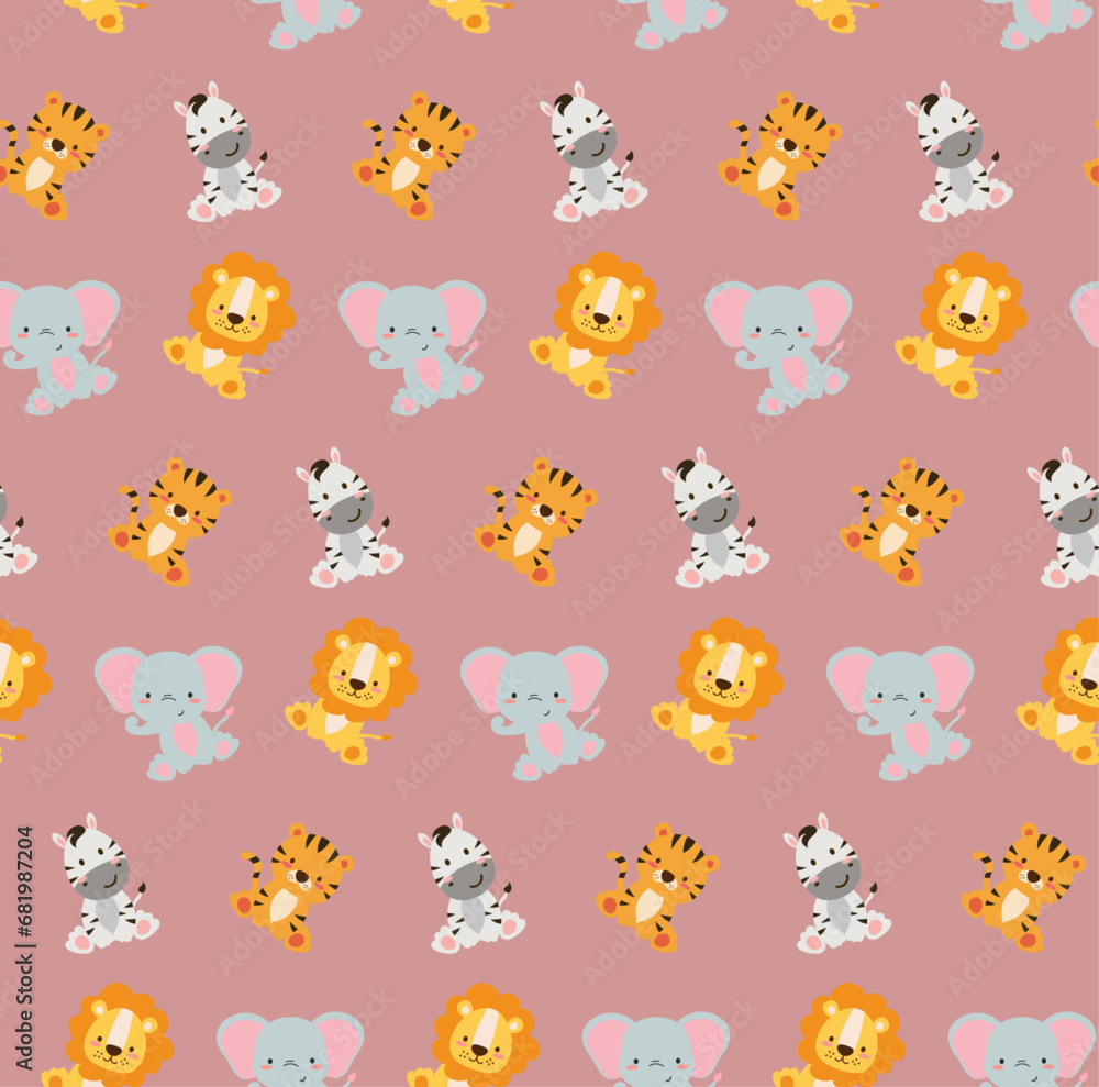 Cute little animals boho animals. Lion,fox, elephant bear, tiger Cute little animals boho animals. Lion,fox, elephant bear, tiger