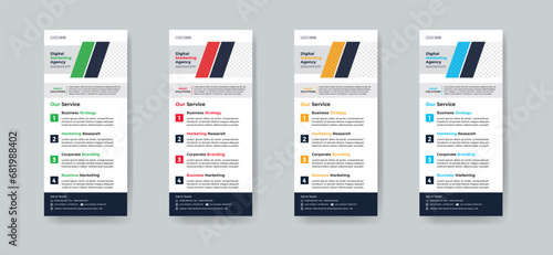 Modern creative corporate business dl flyer or rack card layout concept background flyer brochure cover template for grow up your business to the next level