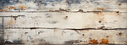 Vintage Charm: Weathered Wooden Wall with Peeling Paint