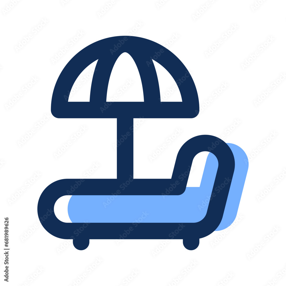 beach filled line icon beach filled line icon