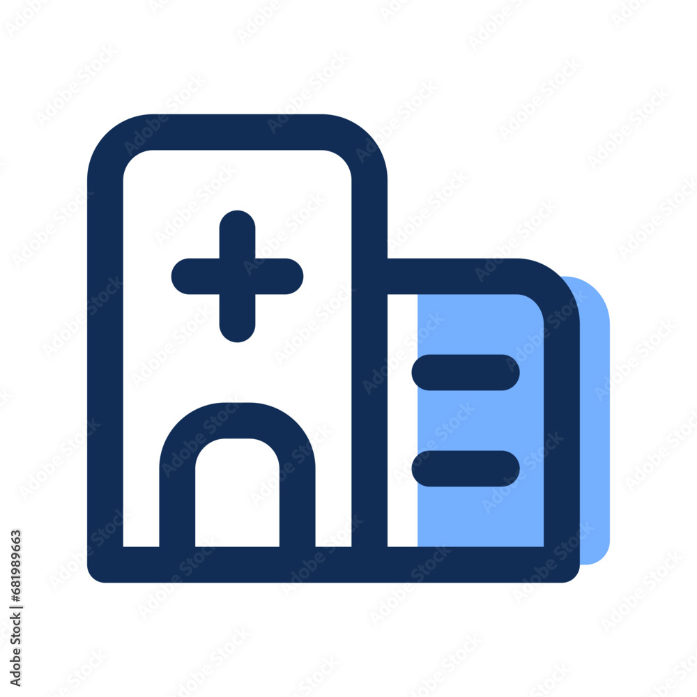 Fototapeta premium hospital filled line icon