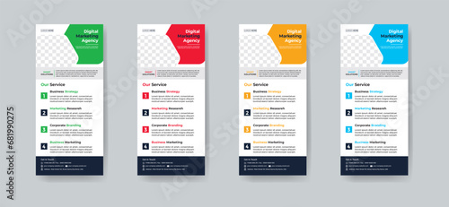 Modern creative corporate business dl flyer or rack card layout concept background flyer brochure cover template for grow up your business to the next level