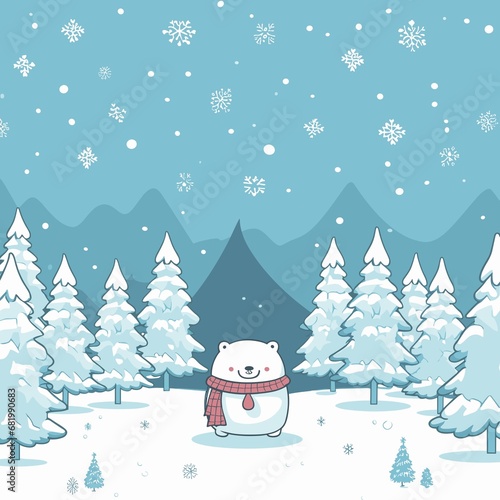 Festive Feast Delicious Christmas Snow Snowman New Year Background © Varaporn