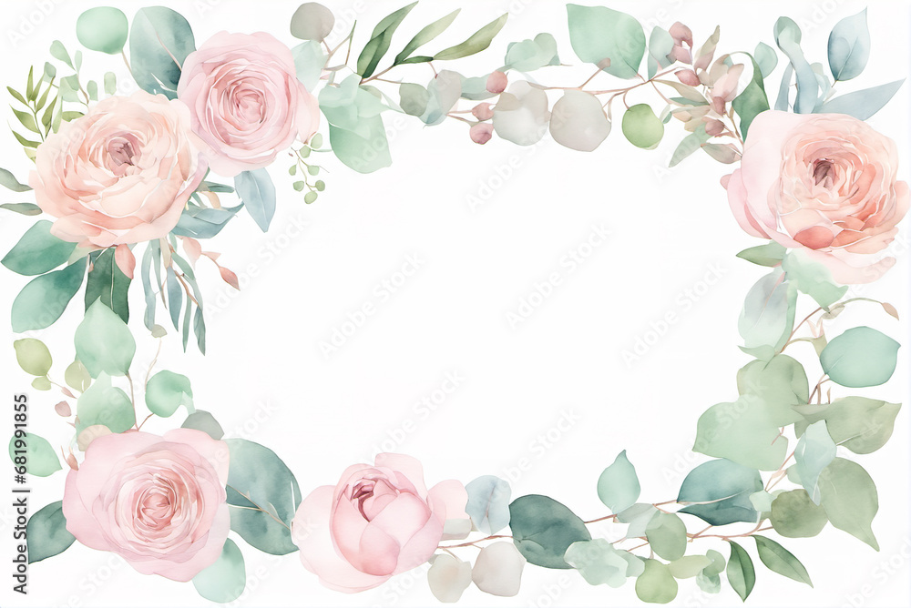 Pink style flat ink illustration flowers background wallpaper