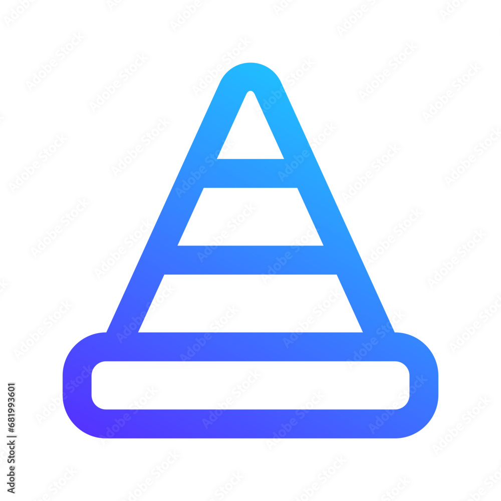 traffic cone gradient line icon traffic cone gradient line icon