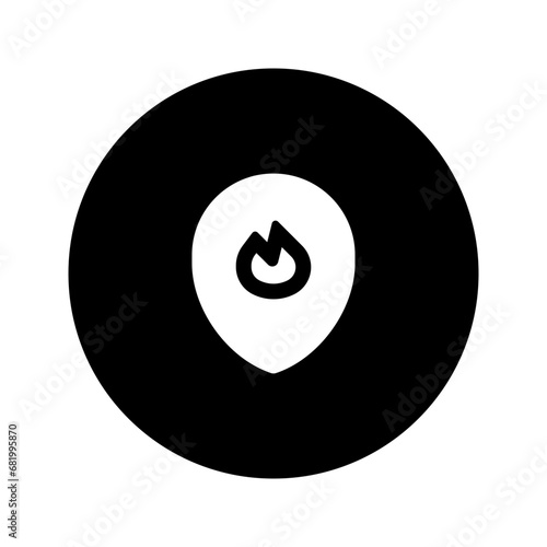 fire station glyph circular icon