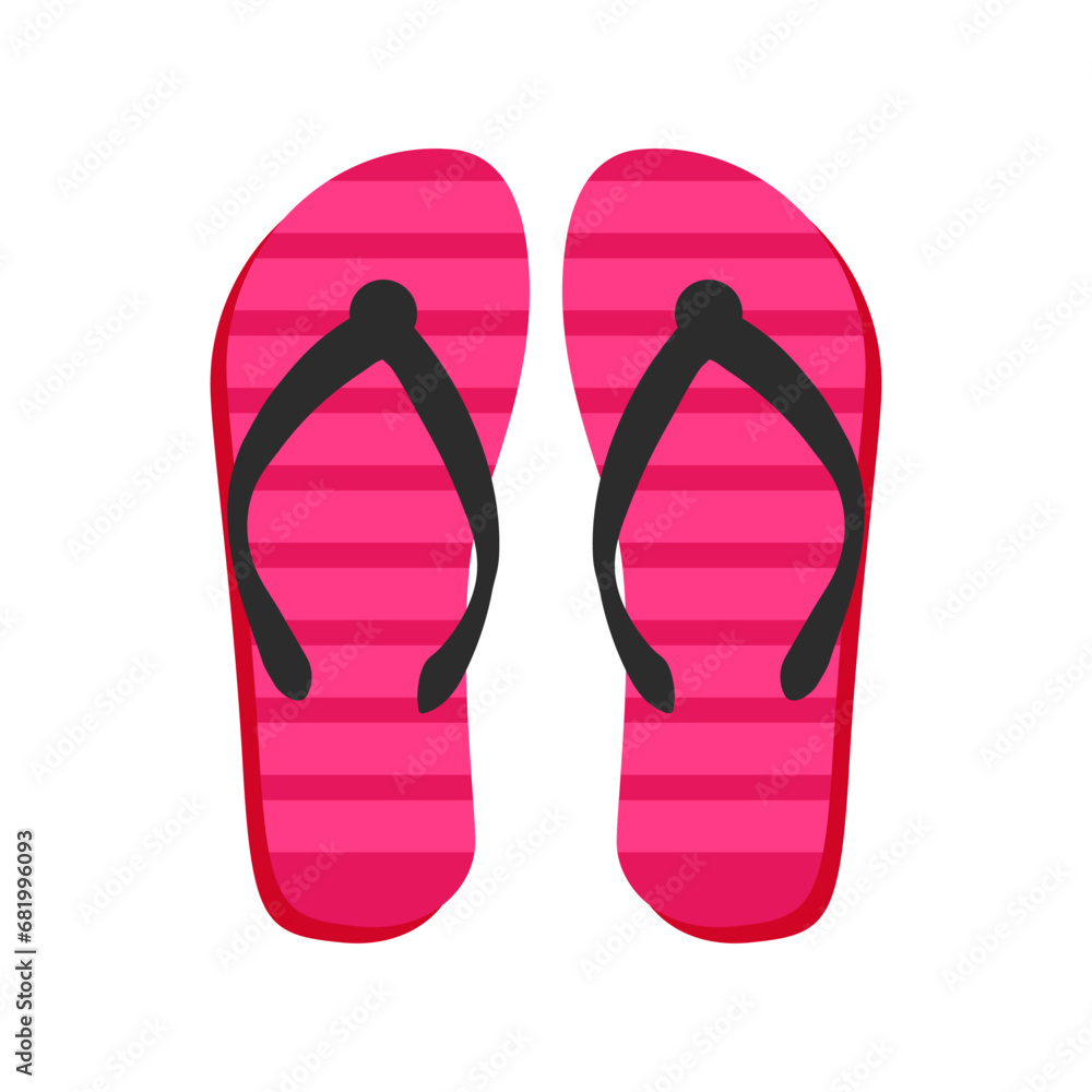 Flip flop. Summer slippers flat vector design isolated on white background