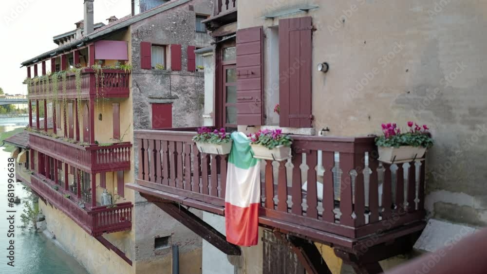 Bassano del Grappa, Italy - Ponte degli Alpini and views of the Brenta river